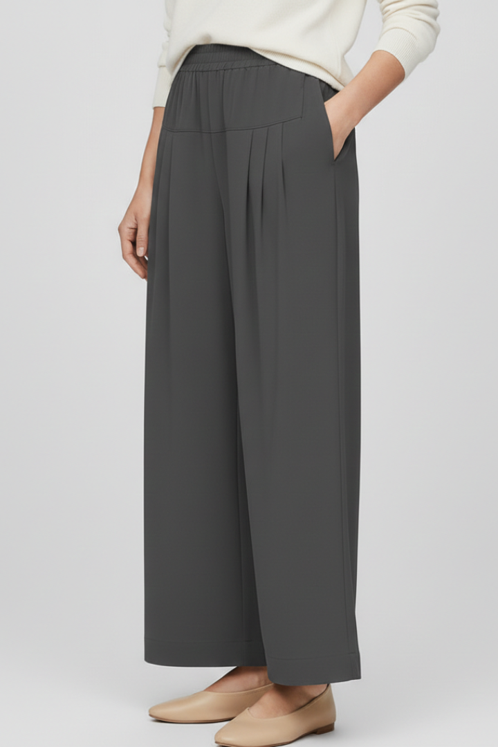 Women’s Trousers with Elastic Waistband and Wide Legs