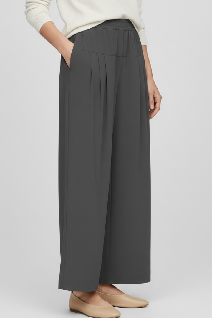 Women’s Trousers with Elastic Waistband and Wide Legs