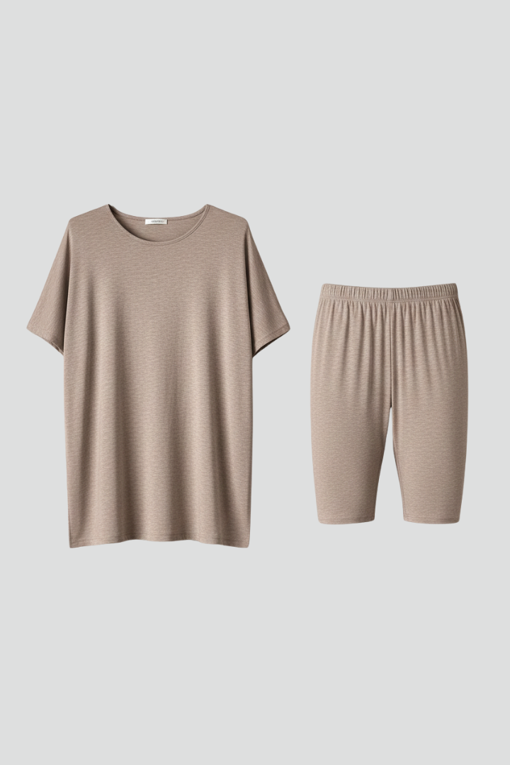 Women’s Two Piece Set with Round Neckline and Elasticated Waistband