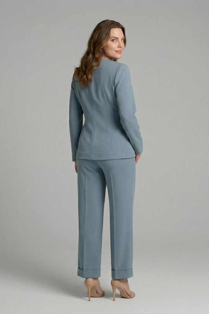 Women’s Two Piece Set with Wrap Top and Cropped Trousers