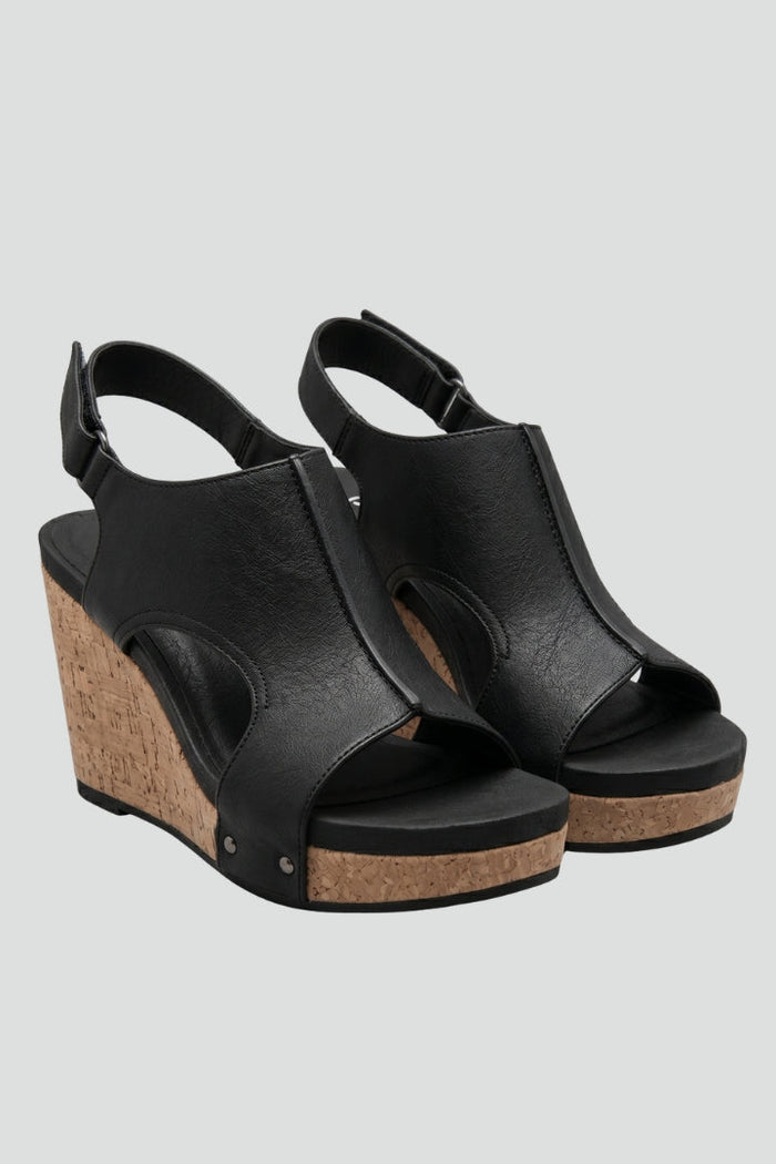 Women's Wedge Sandals with Contoured Footbed and Adjustable Straps