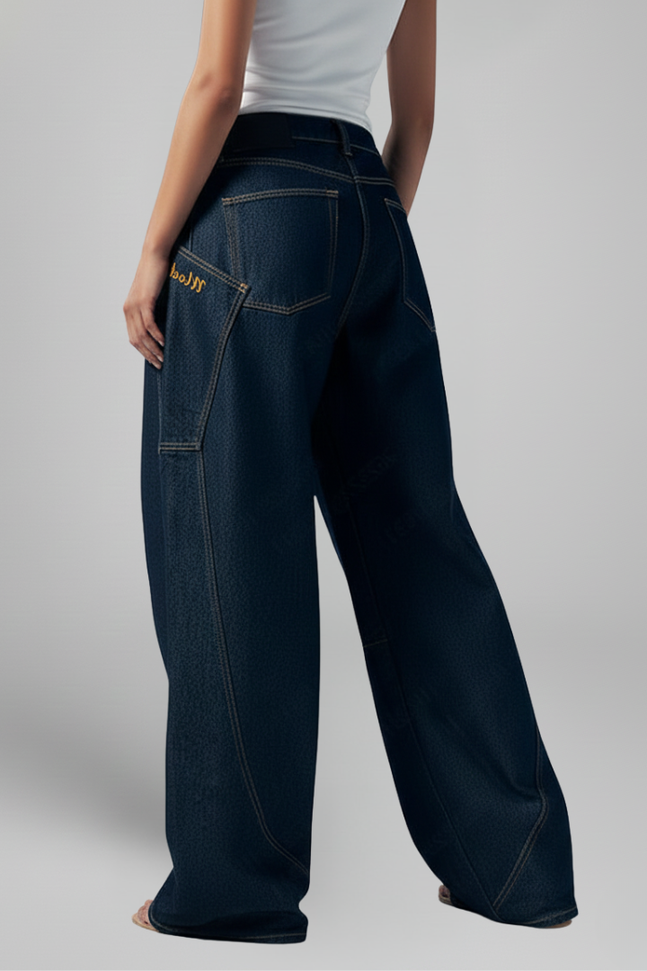 Women’s Wide-Leg Trousers with Front Closure and Side Pocket