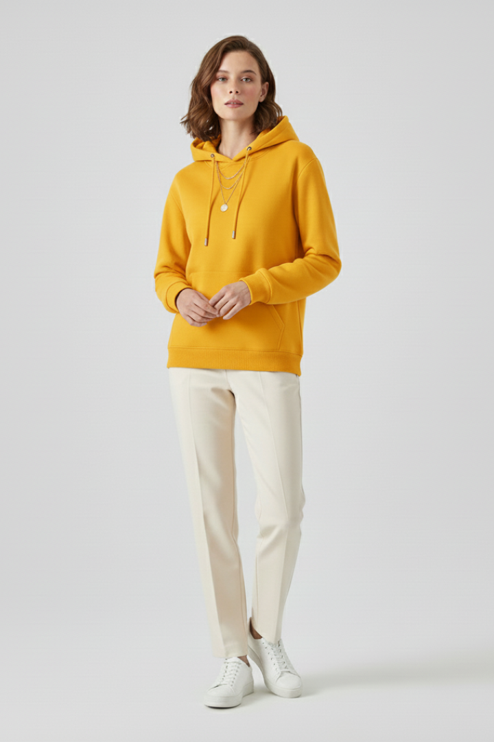 Women’s sweaters hoodie with sherpa lining and ribbed cuffs