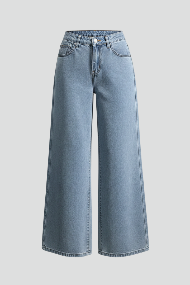 Women’s Trousers with Button Fly and Wide Leg