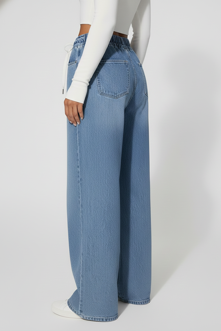 Women’s Trousers with Drawstring and Wide Leg