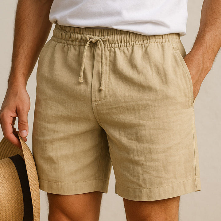 Fly-Front Cotton Drawstring Shorts