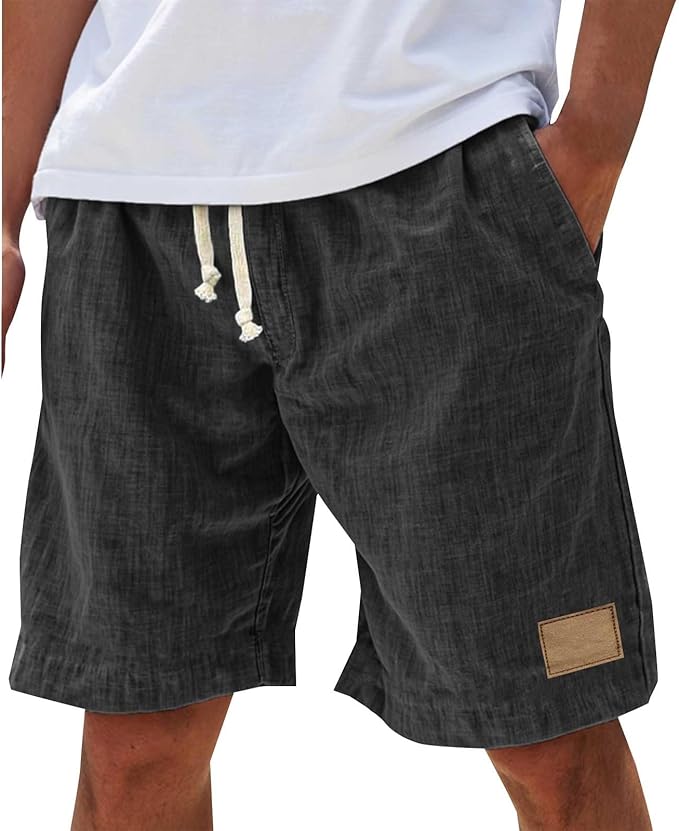 Slub-Weave Drawstring Shorts