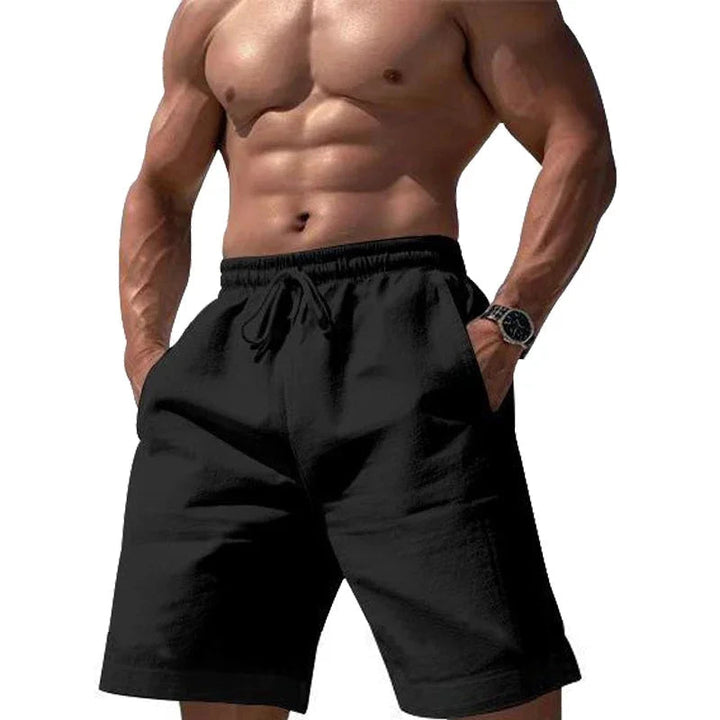 Natural Linen Drawstring Shorts