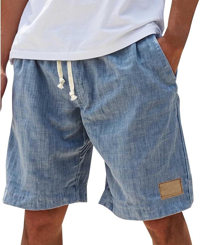 Slub-Weave Drawstring Shorts