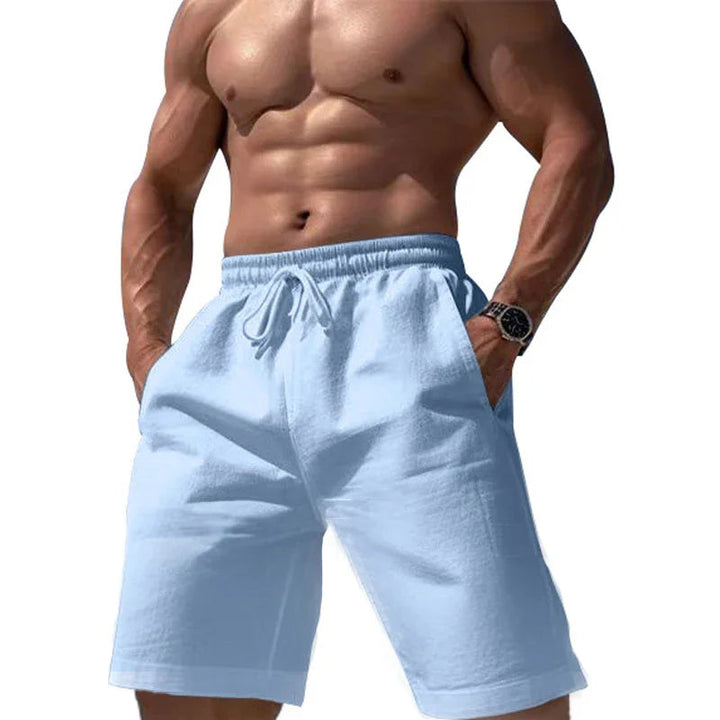 Natural Linen Drawstring Shorts