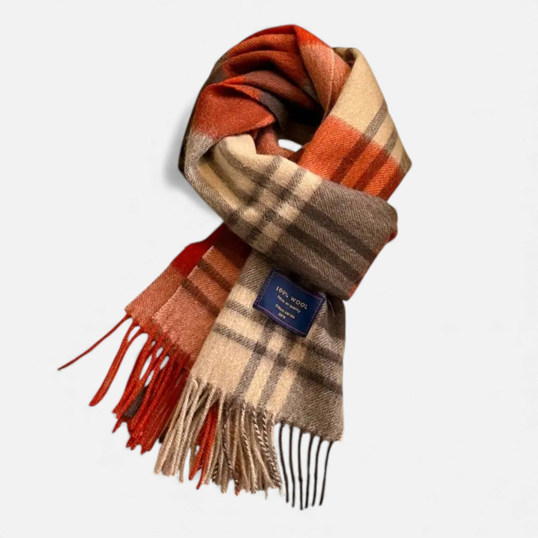 Checked Wool Scarf