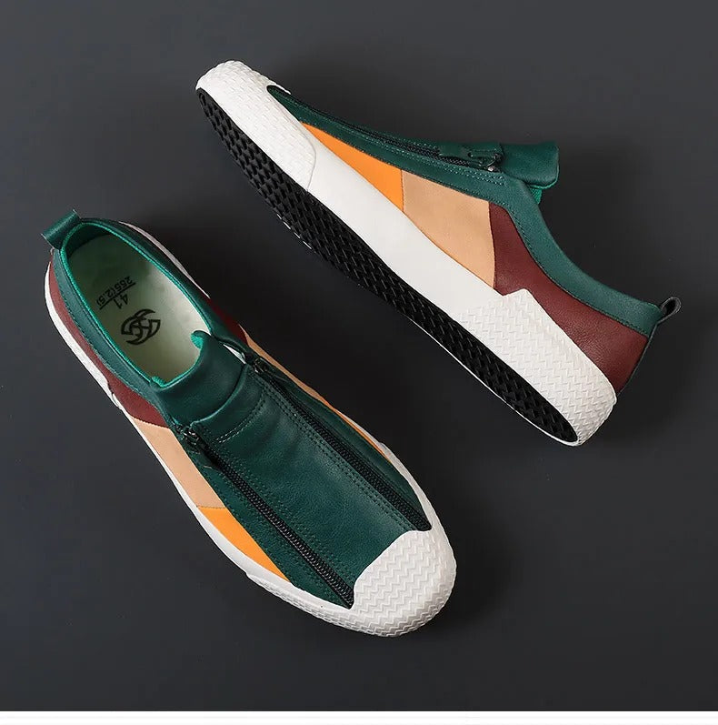 Leather Shoes with Zip