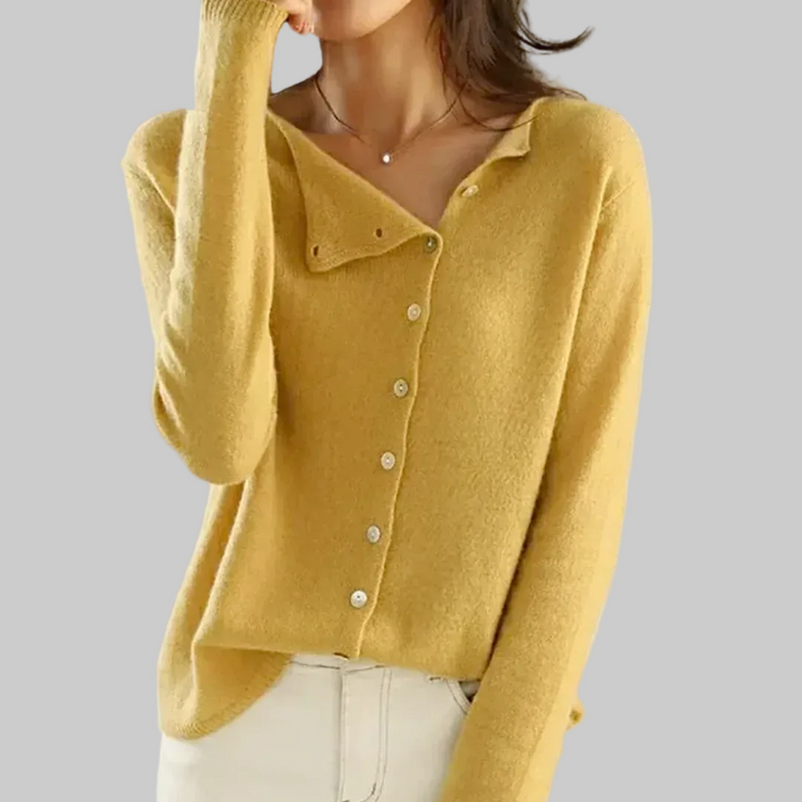 Asymmetric Cashmere Cardigan