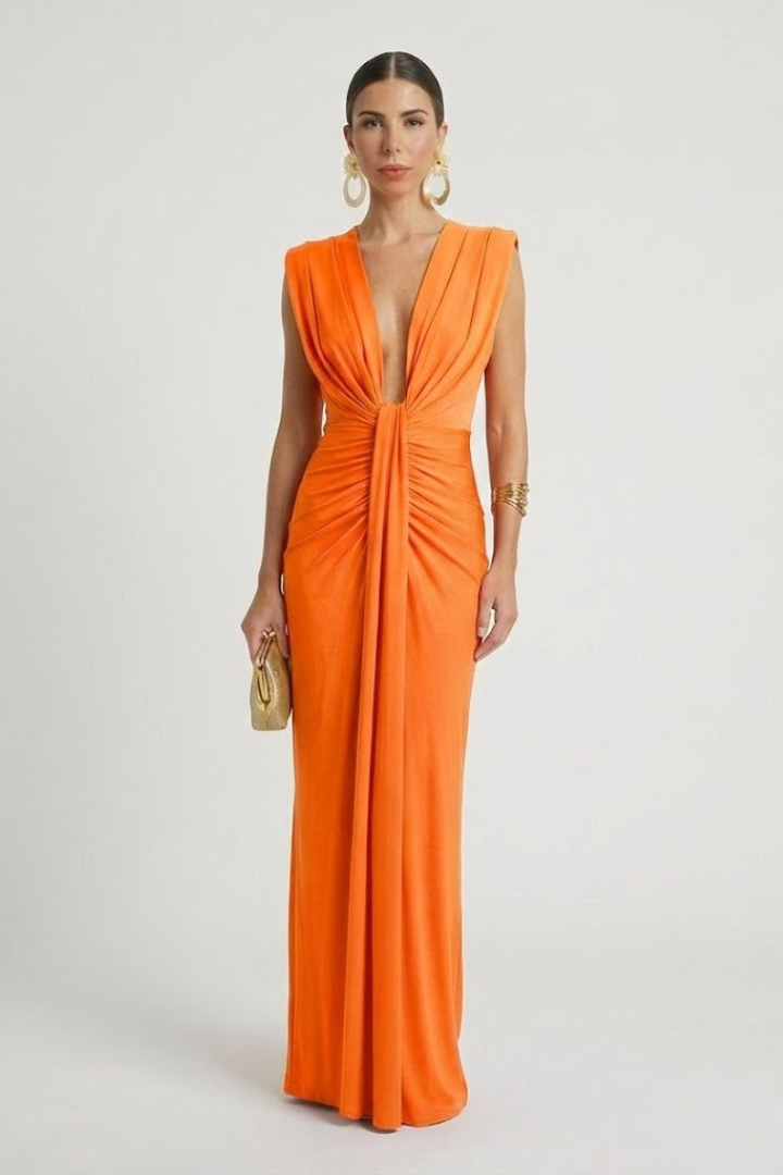 Women’s Maxi Dress with Elongated Shape