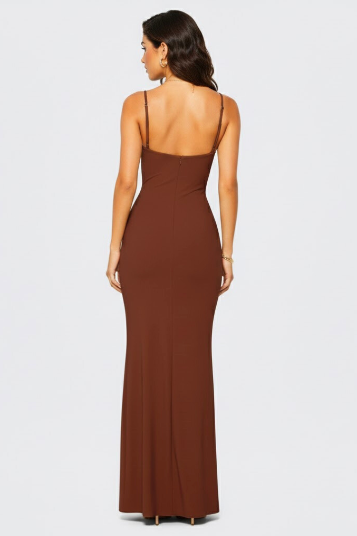 Women’s Maxi Dress with Spaghetti Straps and Open Back