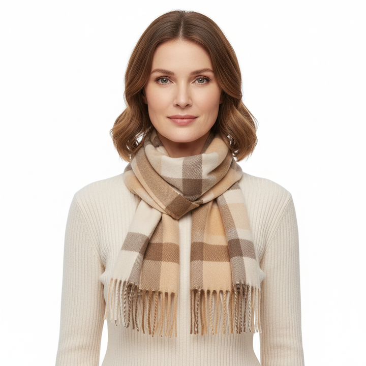 Checked Wool Scarf