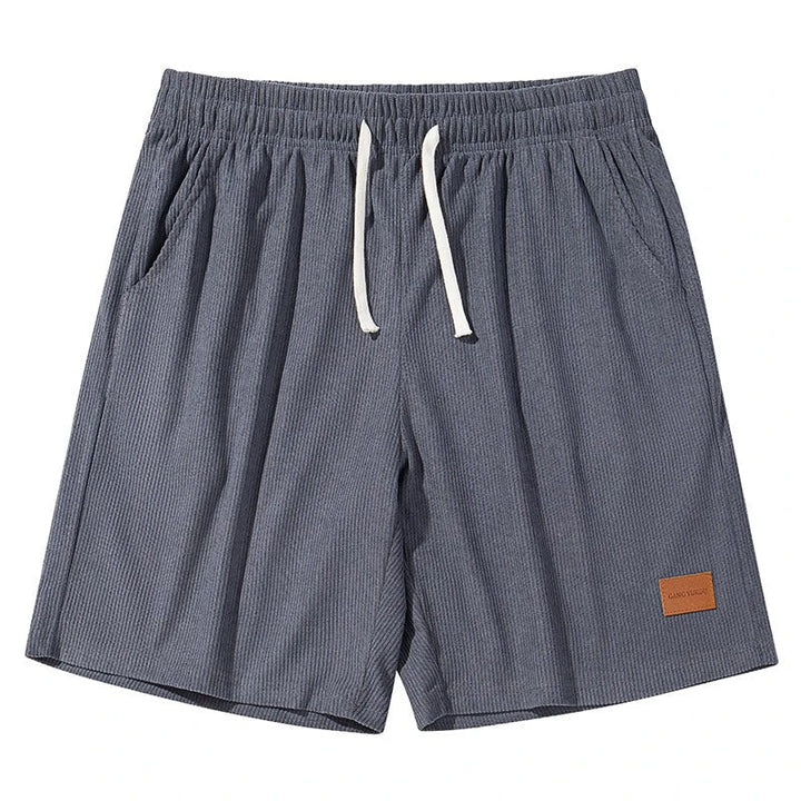 Fine-Rib Drawstring Shorts
