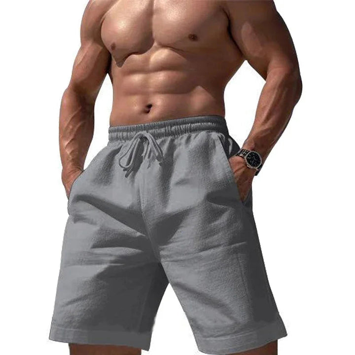 Natural Linen Drawstring Shorts