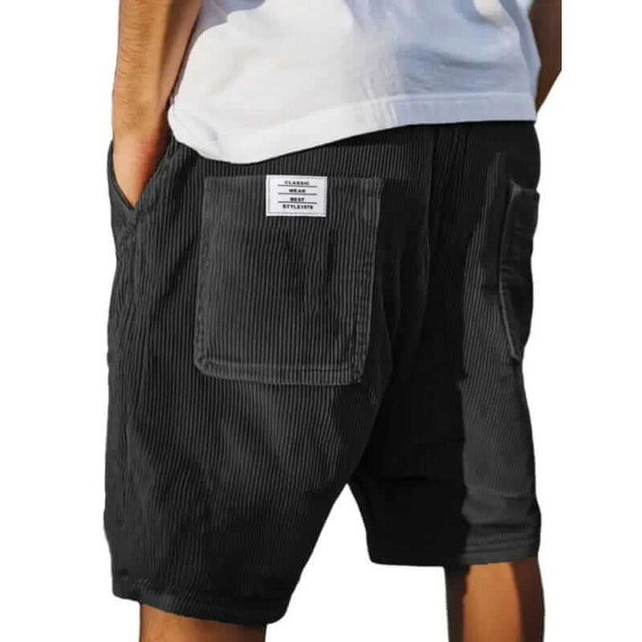 Relaxed Corduroy Patch-Pocket Shorts
