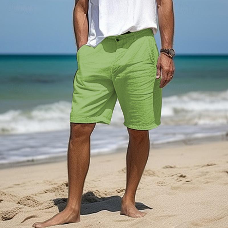 Flat-Front Linen Summer Shorts