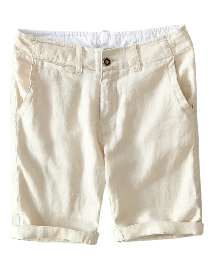 Garment-Dyed Linen Turn-Up Shorts