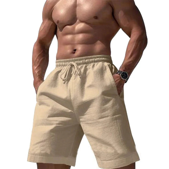 Natural Linen Drawstring Shorts