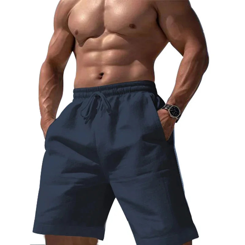 Natural Linen Drawstring Shorts