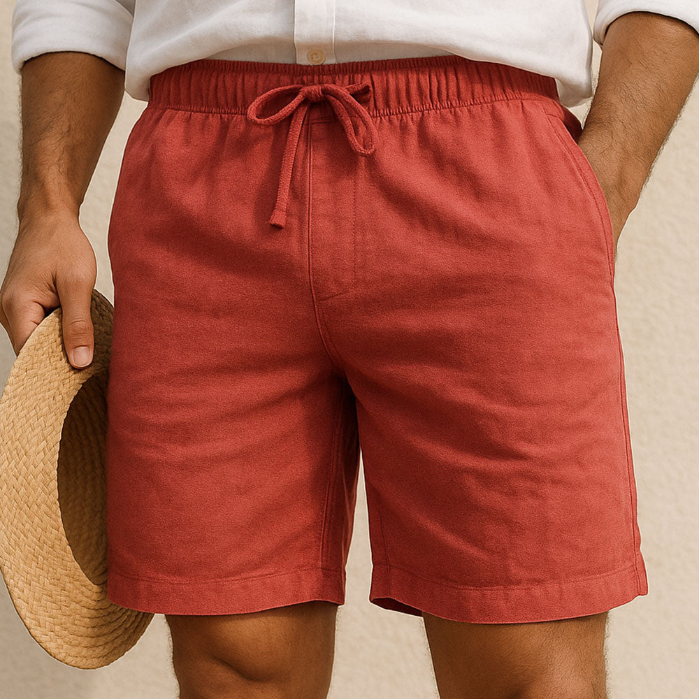 Fly-Front Cotton Drawstring Shorts