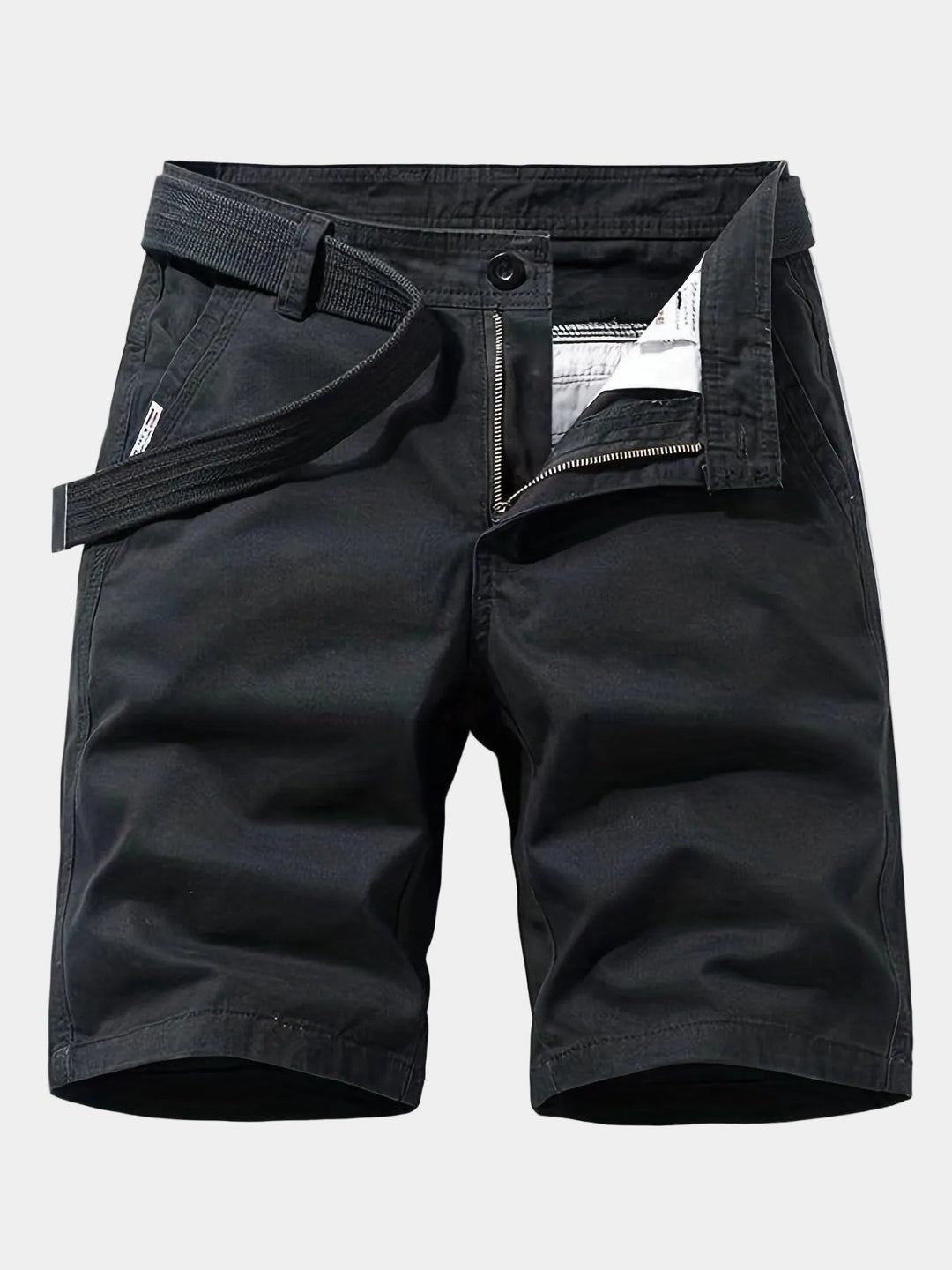 Belted Cotton Chino Shorts