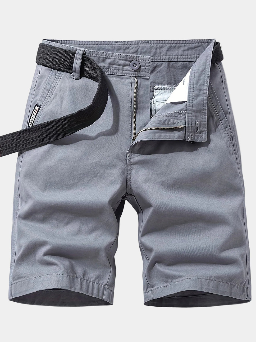 Belted Cotton Chino Shorts