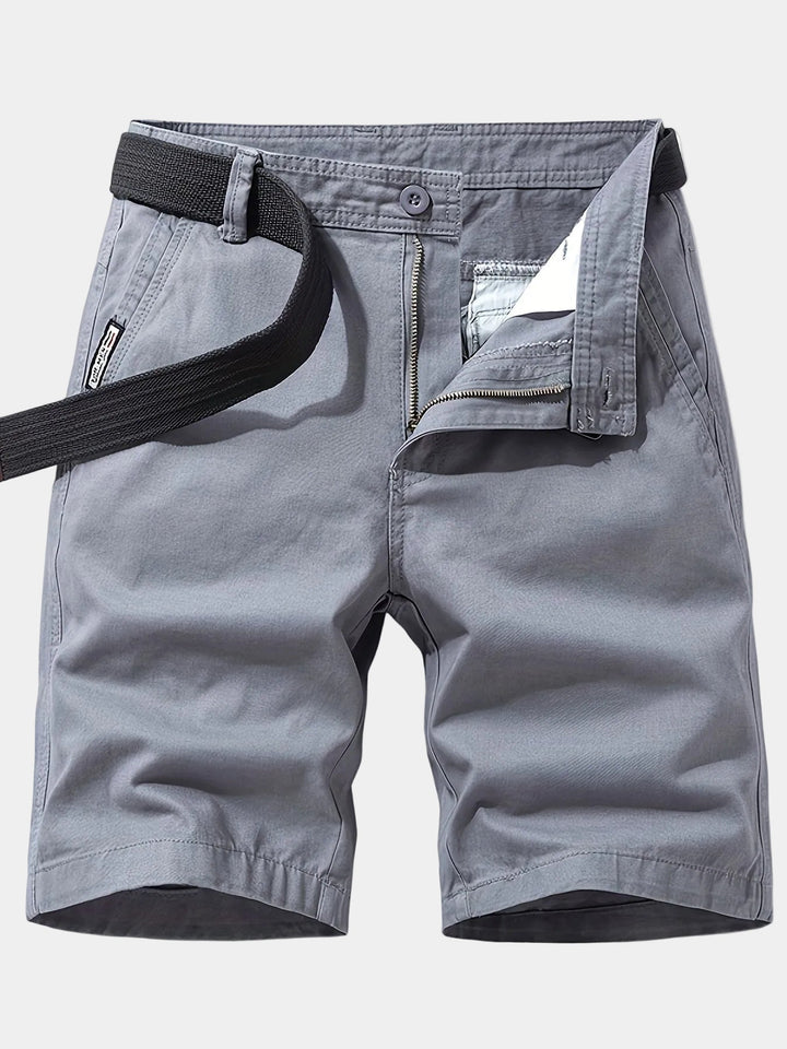 Belted Cotton Chino Shorts