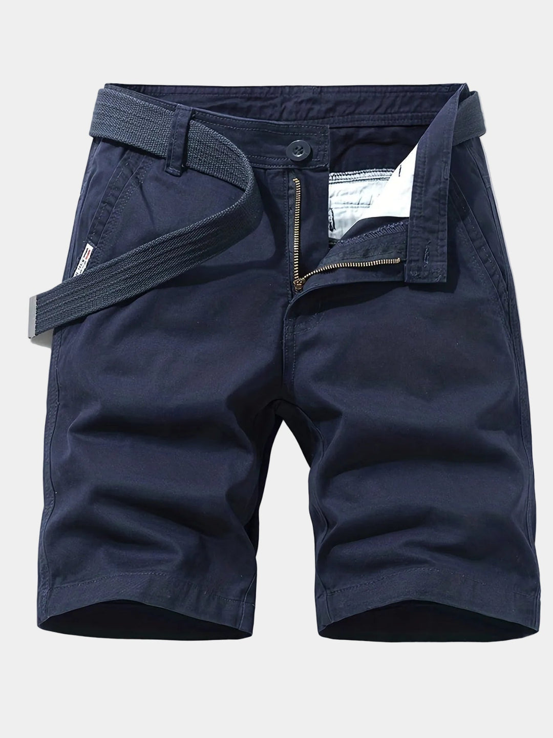 Belted Cotton Chino Shorts