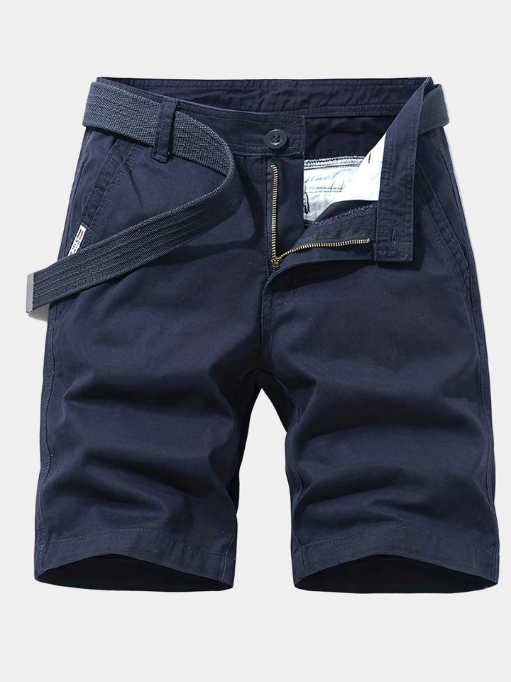 Belted Cotton Chino Shorts