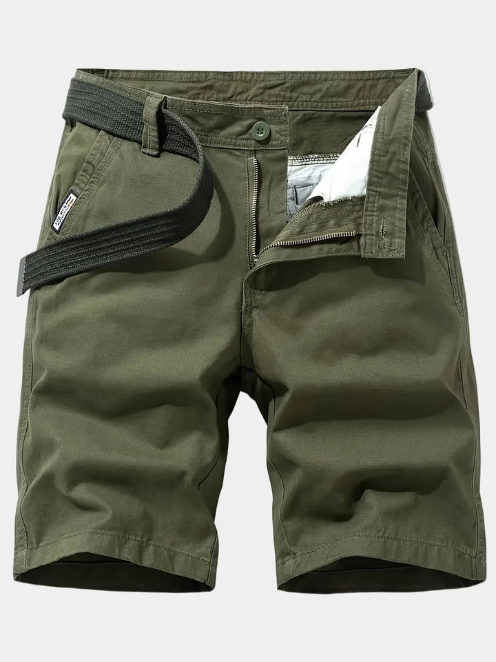 Belted Cotton Chino Shorts
