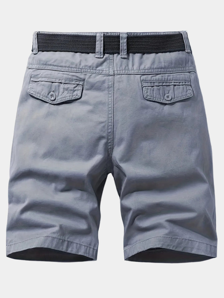 Belted Cotton Chino Shorts