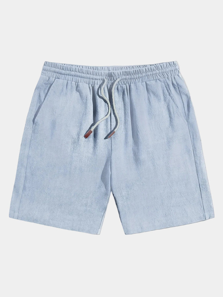 Elastic-Waist Cotton-Linen Shorts