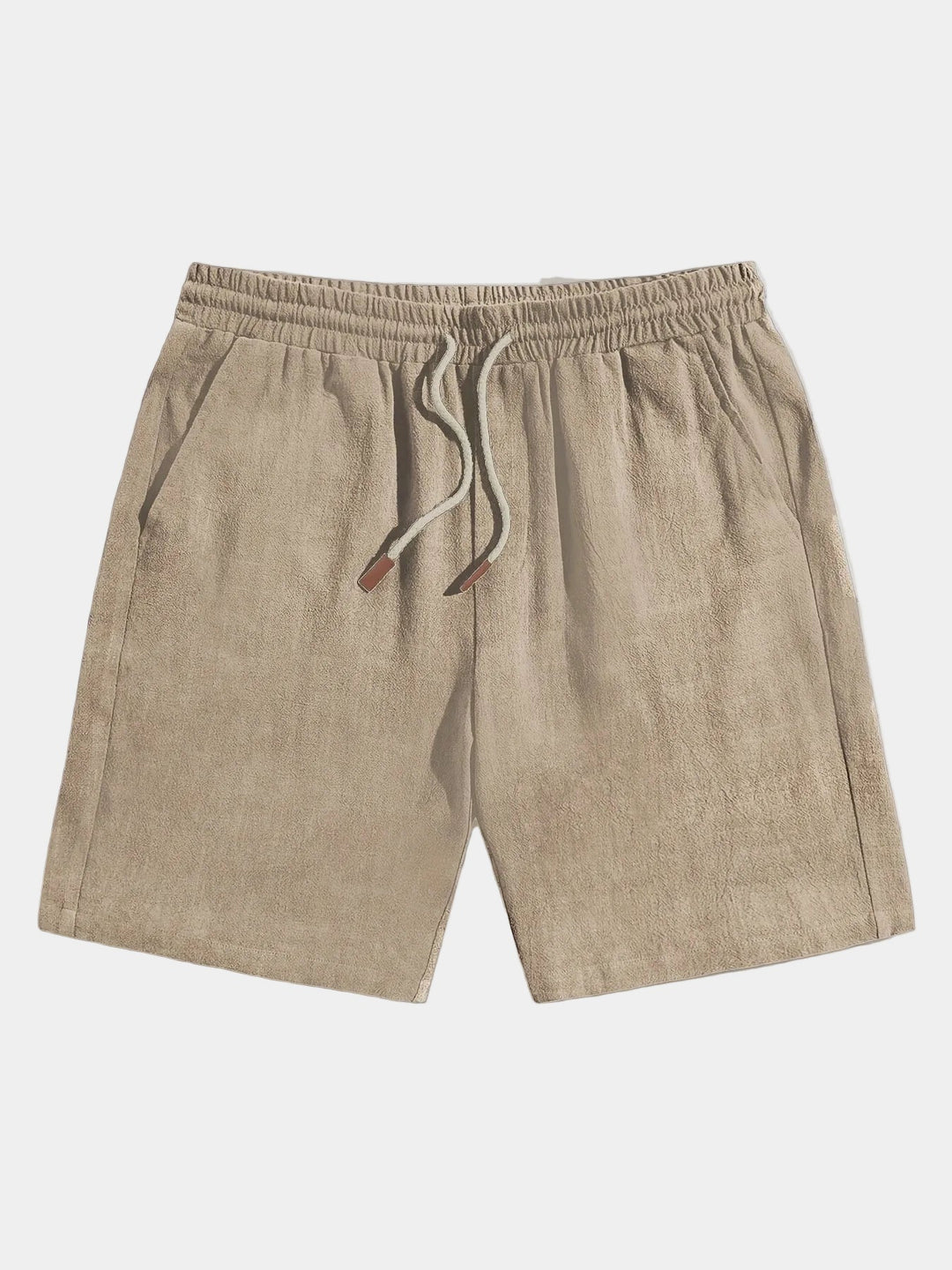 Elastic-Waist Cotton-Linen Shorts