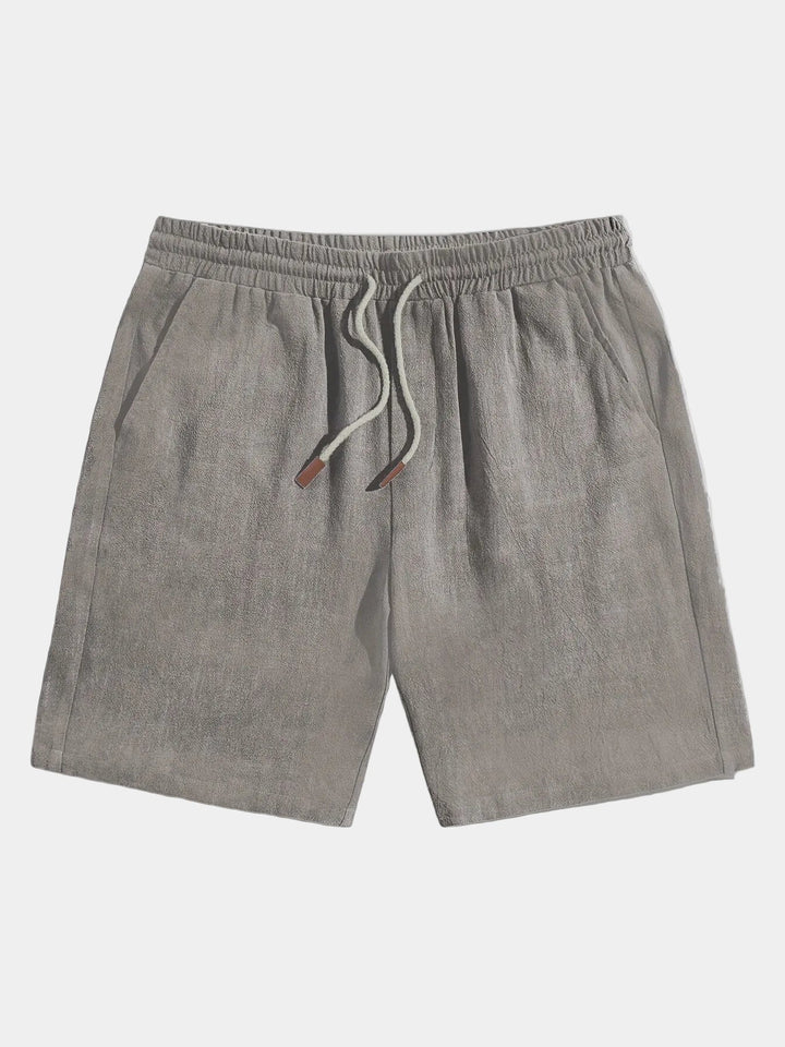 Elastic-Waist Cotton-Linen Shorts