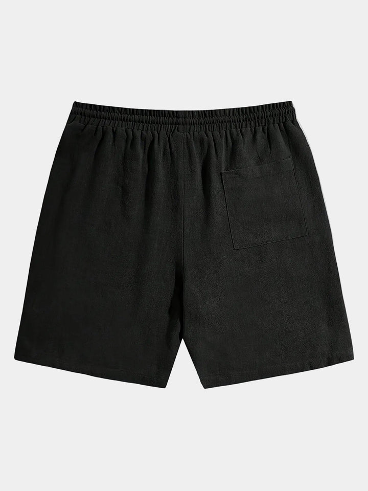 Elastic-Waist Cotton-Linen Shorts