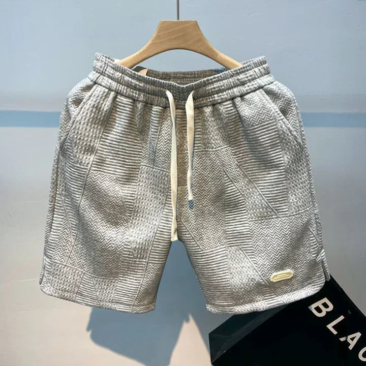 Textured Knit Drawstring Shorts