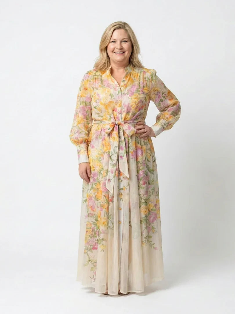 Cressida | Floral Sheer Long Sleeve Maxi Dress