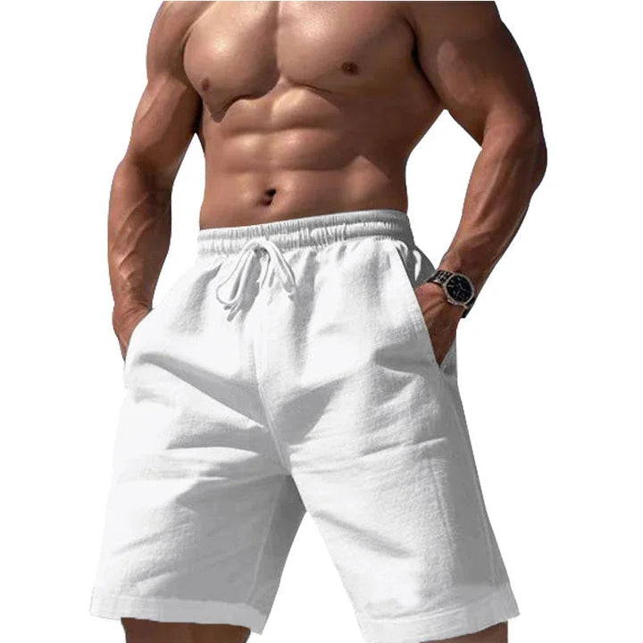 Natural Linen Drawstring Shorts
