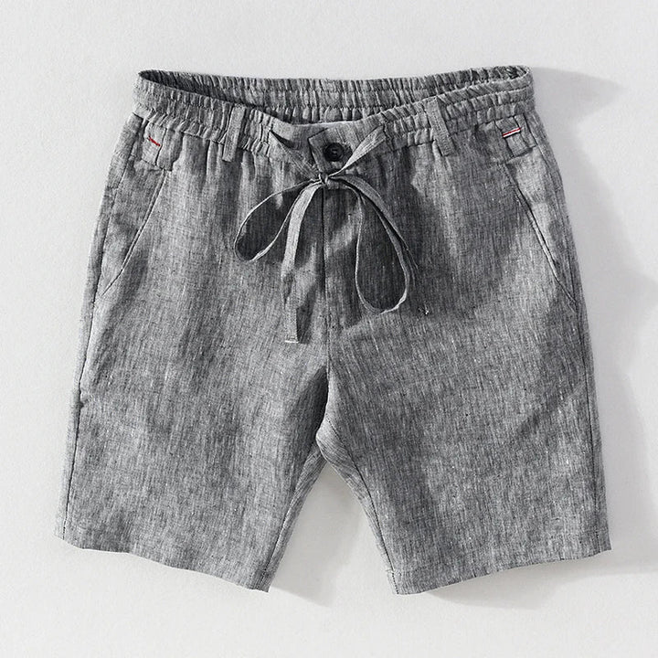 Yarn-Dyed Linen Drawstring Shorts